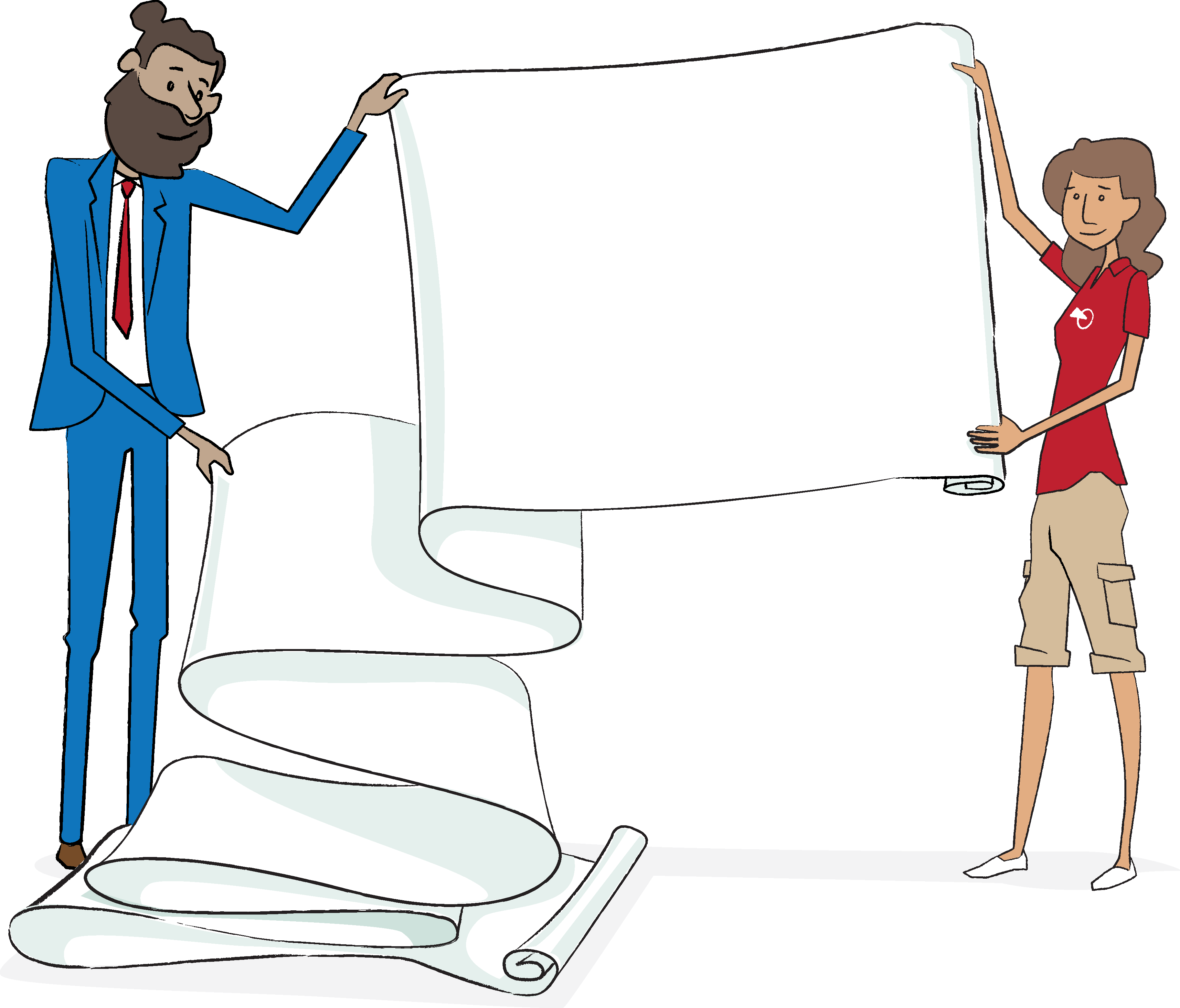 Scroll Illustrationl blank scrolling paper reel